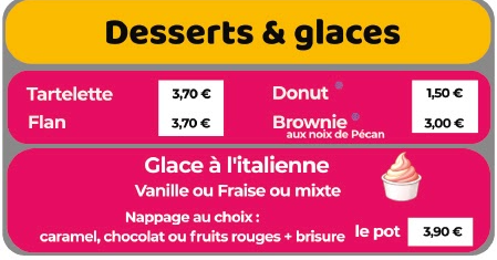 Desserts et glaces