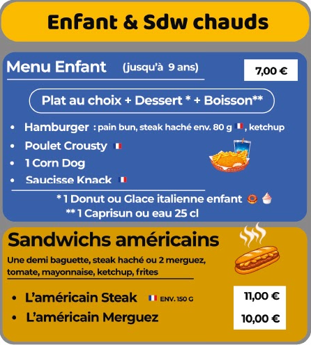 Menu enfants