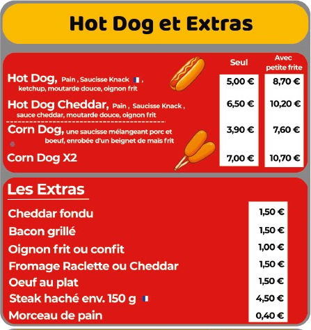 Hot-dogs et extras